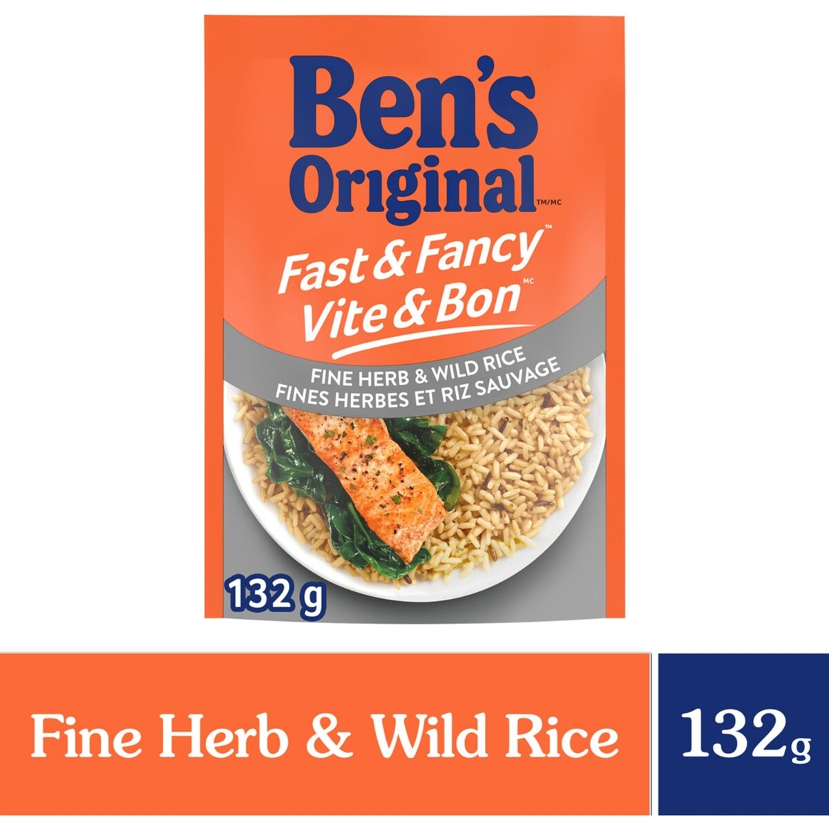 Plat d'accompagnement de riz assaisonné fines herbes et riz sauvage