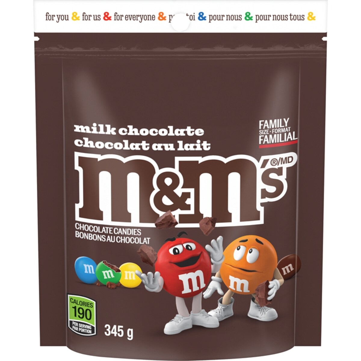 Bonbons au chocolat chocolat au lait format familial