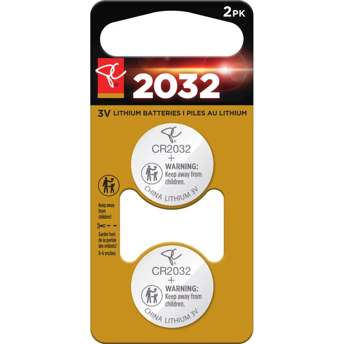 Paquet de 2 piles pour montre au lithium 2032