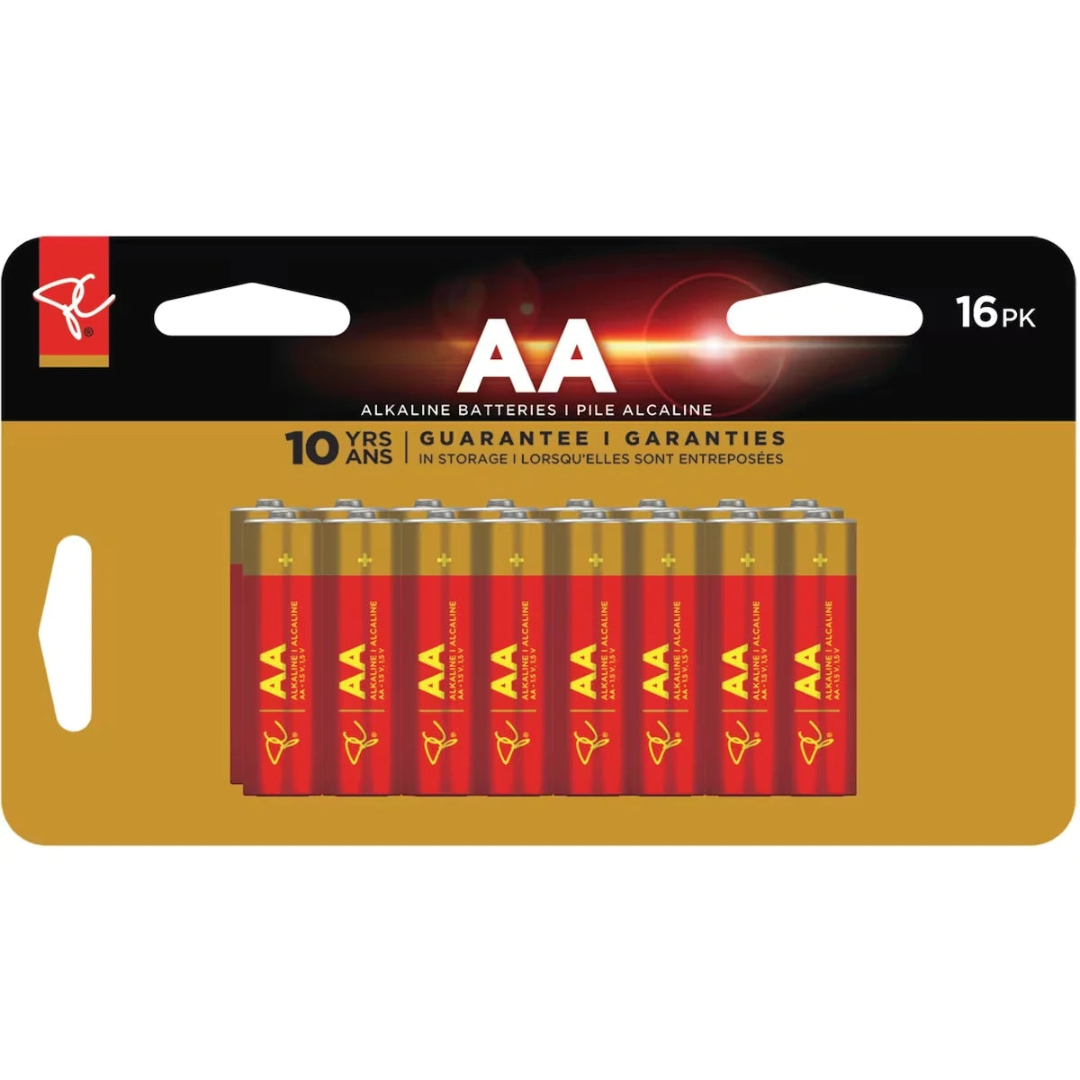Paquet de 16 piles alcalines AA longue durée