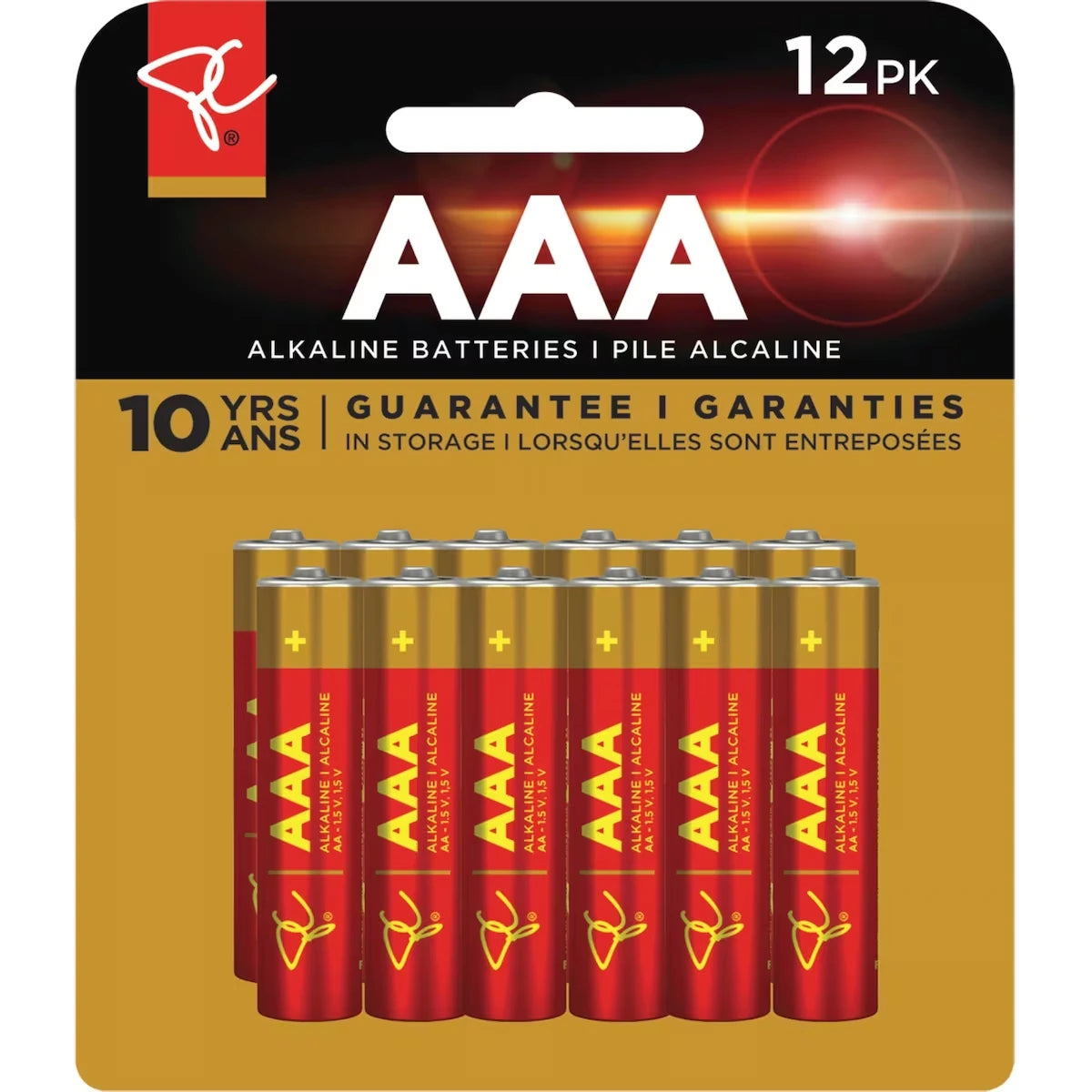 Paquet de 12 piles alcalines AAA longue durée