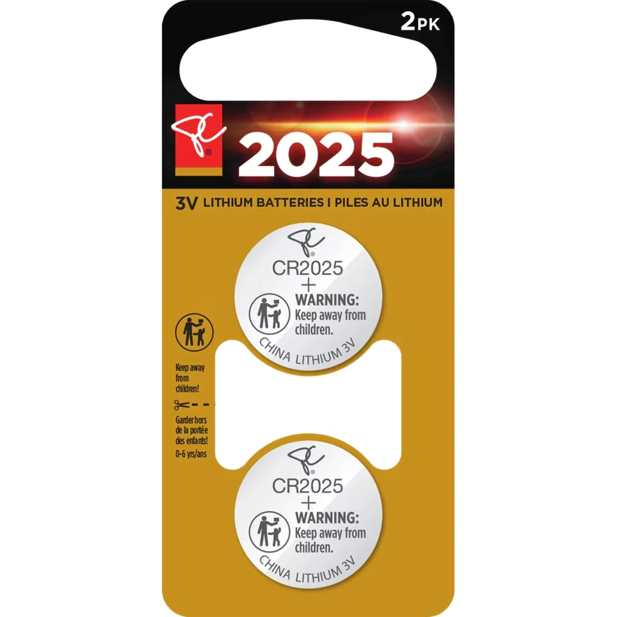 Paquet de 2 piles pour montre au lithium 2025