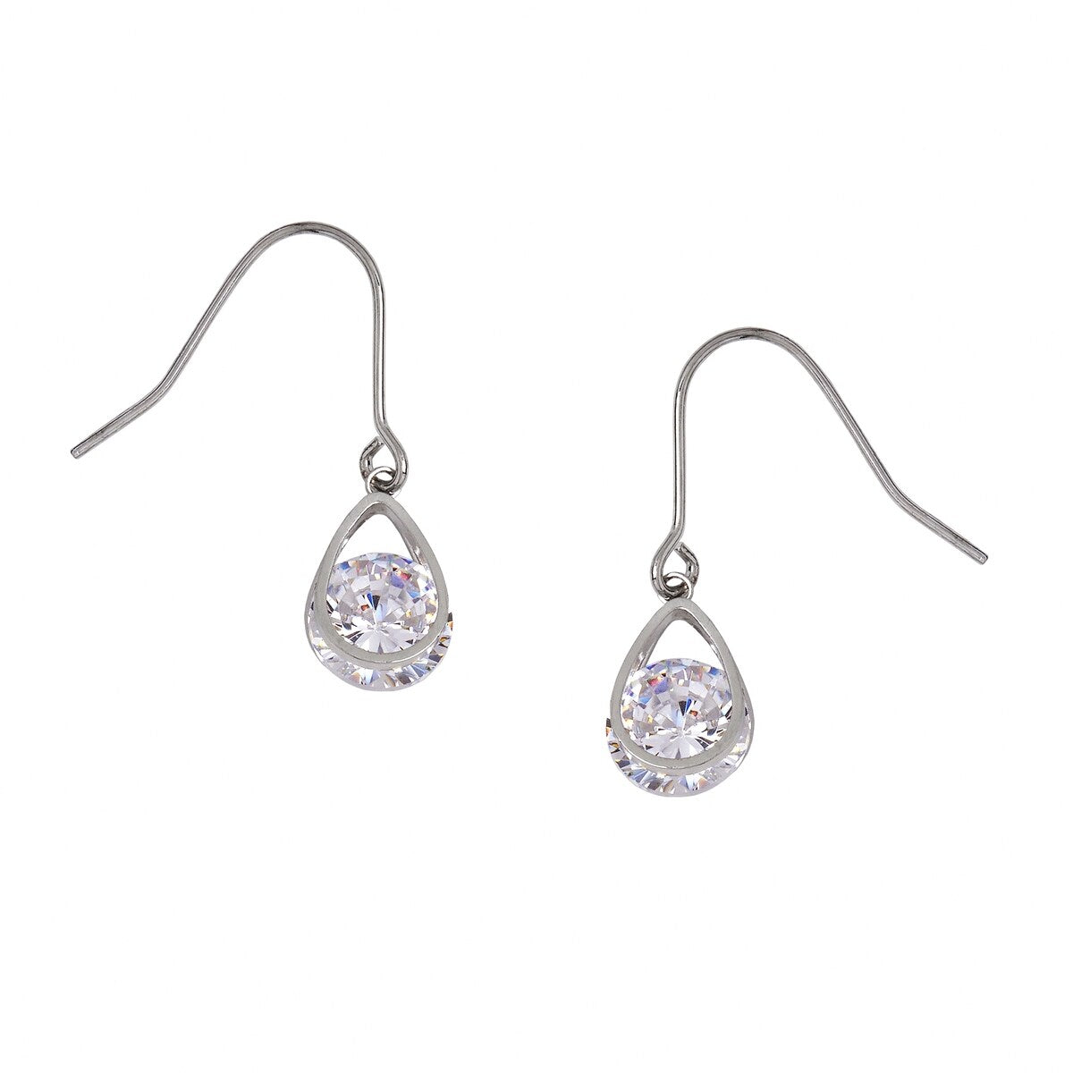 Pendant d'oreille crochet pierre