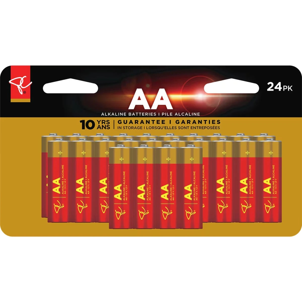 Paquet de 24 piles alcalines AA longue durée
