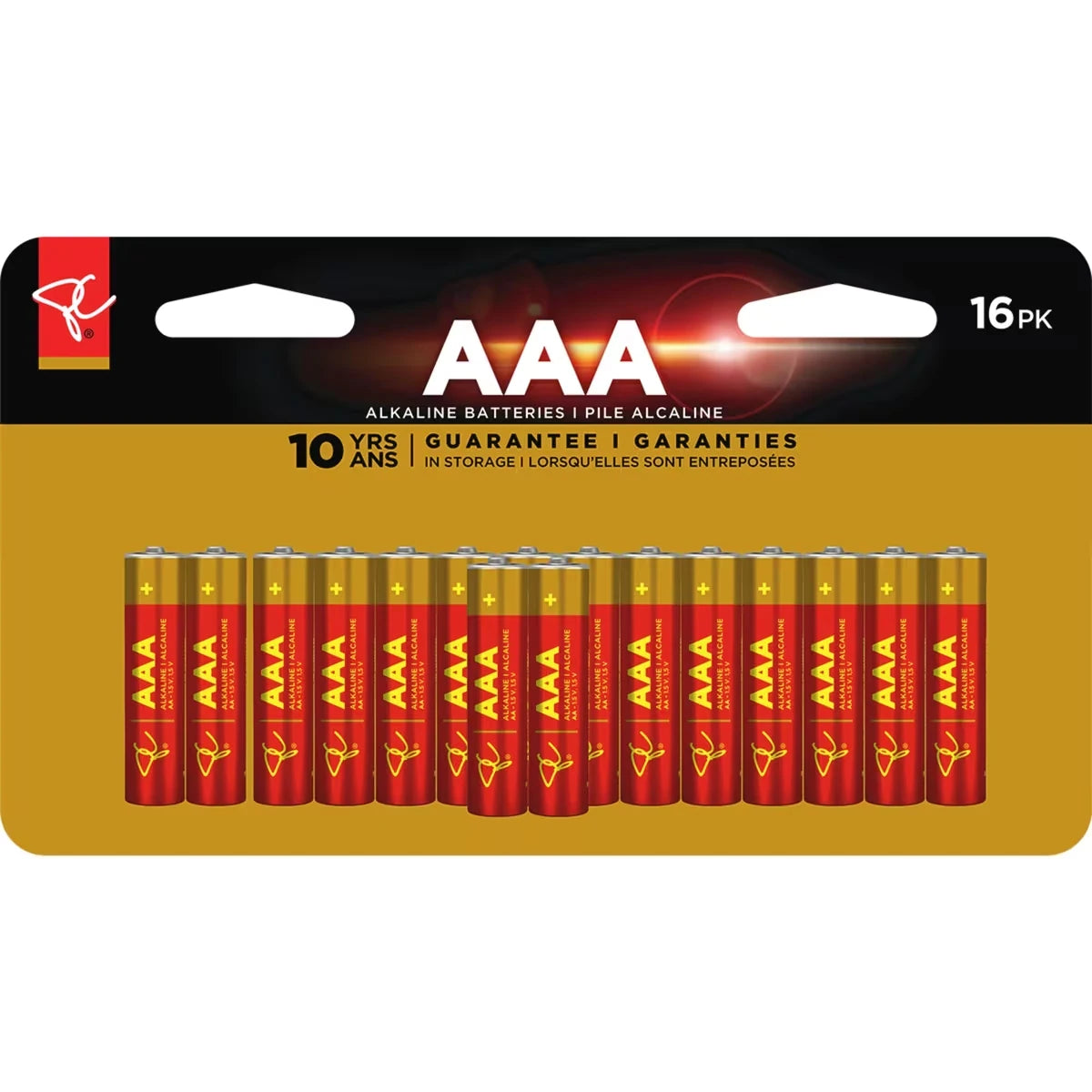 Paquet de 16 piles alcalines AAA longue durée