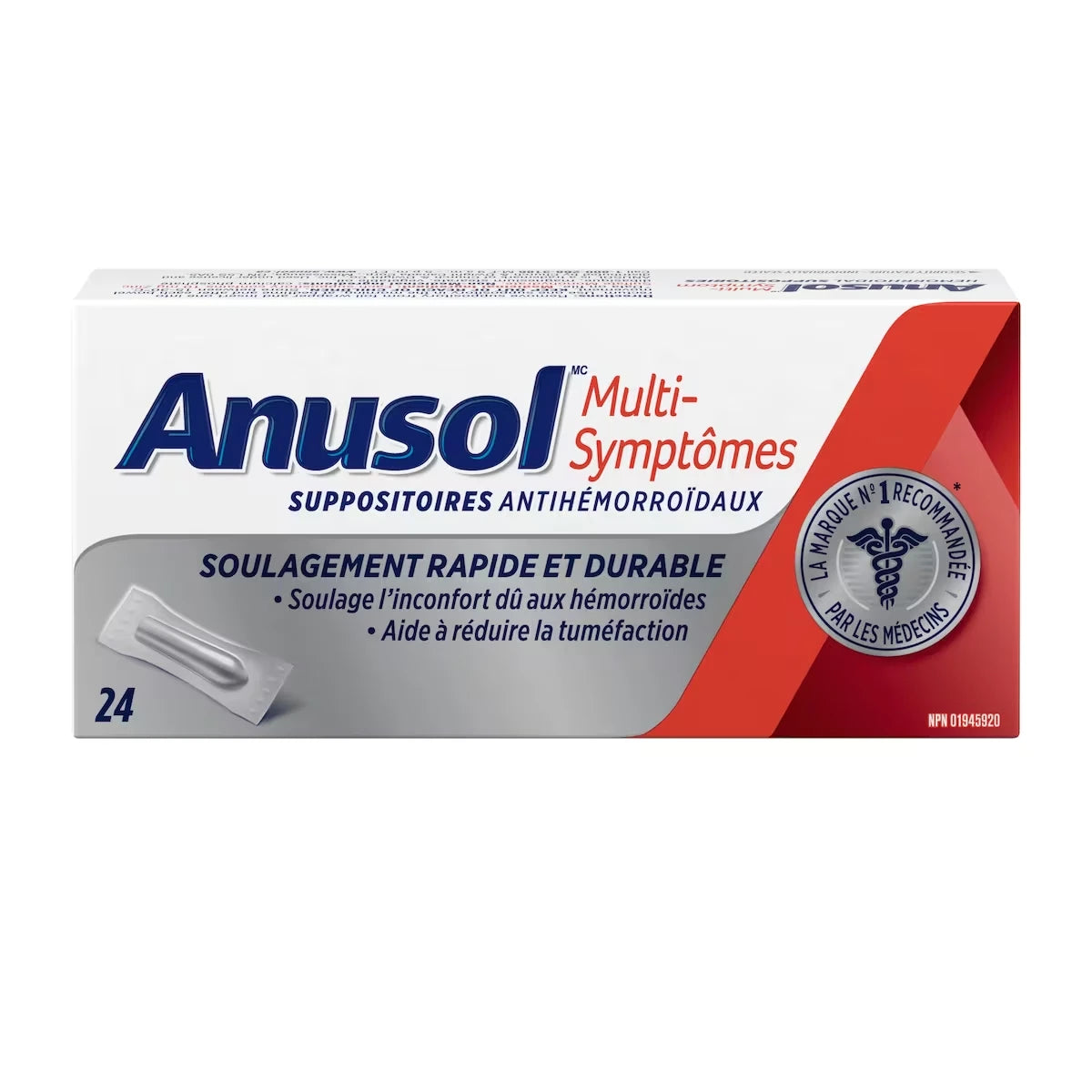 Multi-symptômes suppositoires antihémorroïdaux