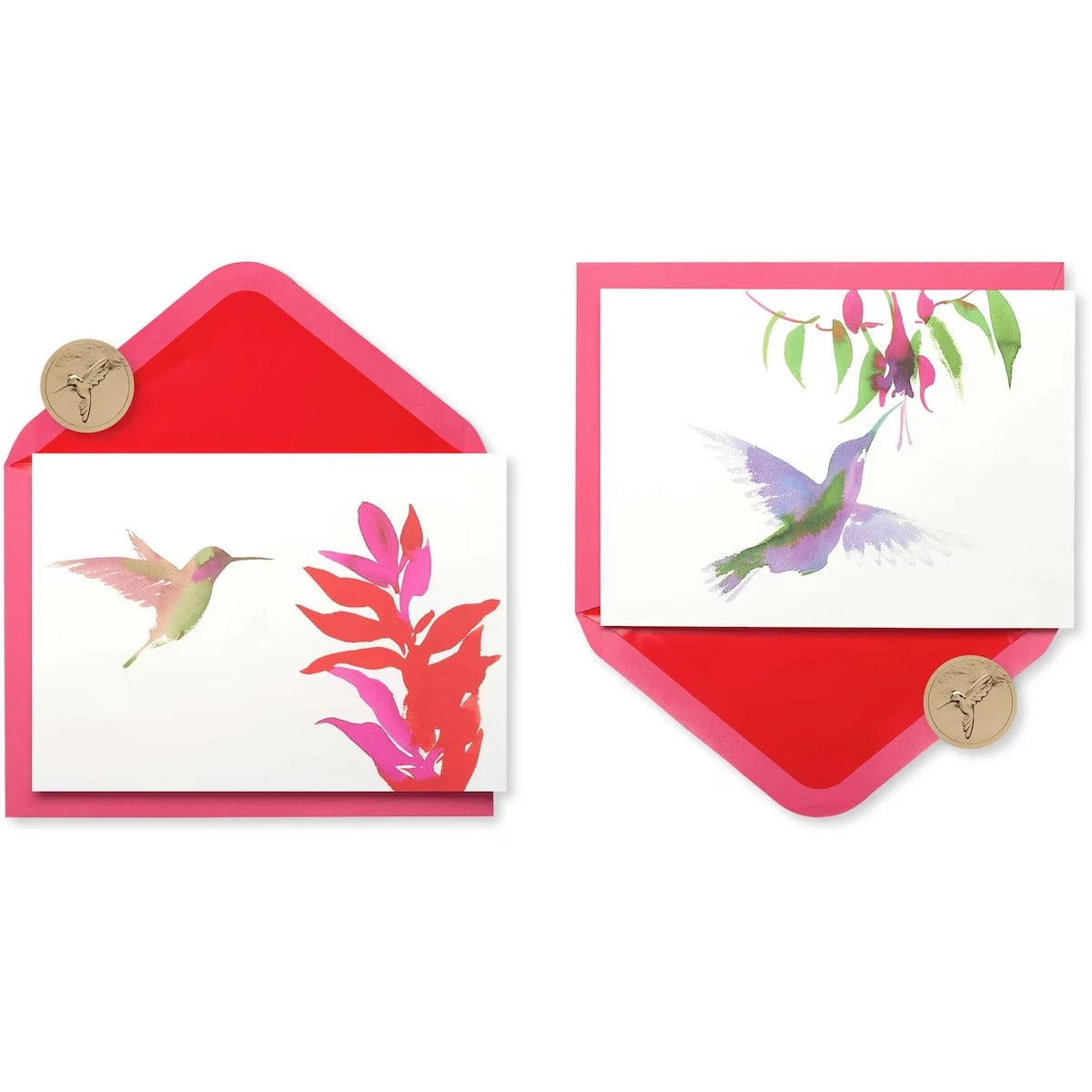 Cartes sans texte avec enveloppes, Colibri aquarelle (20 cartes)
