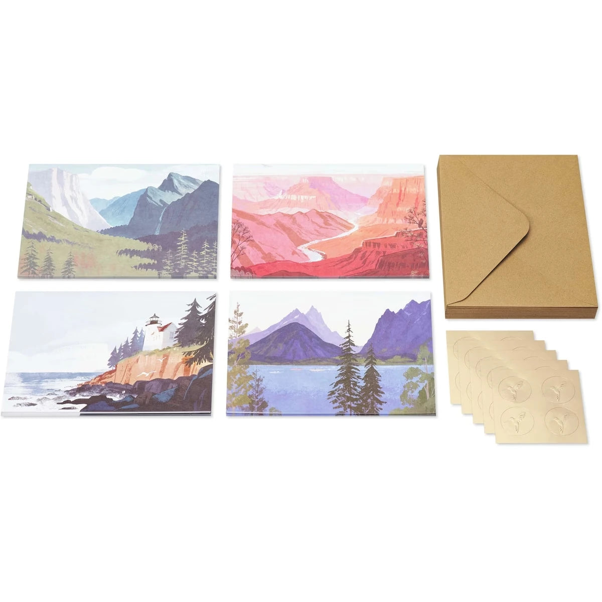 Cartes sans texte avec enveloppes, Parcs nationaux (20 pièces)