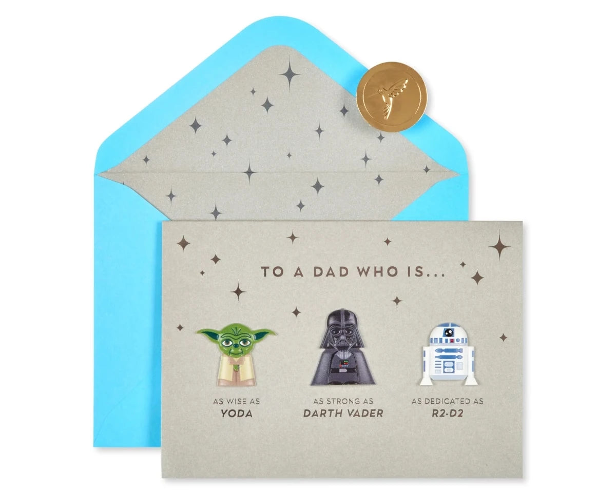 Carte de la fête des Pères Papyrus Star Wars (Meilleur père de la galaxie)