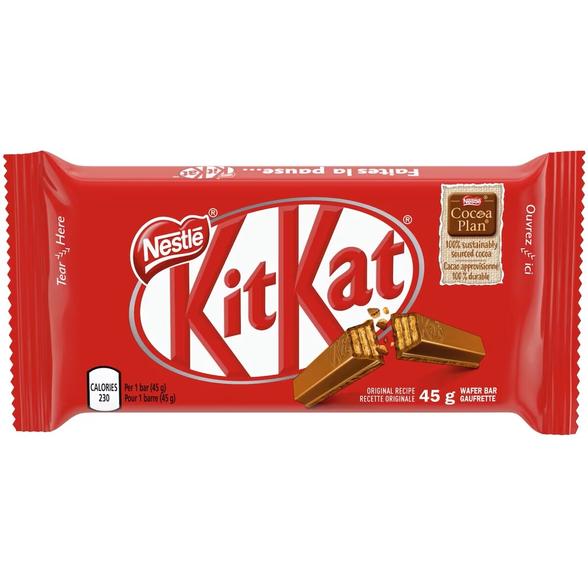 Barre Kitkat 4 Bâtonnets Chocolat Au Lait