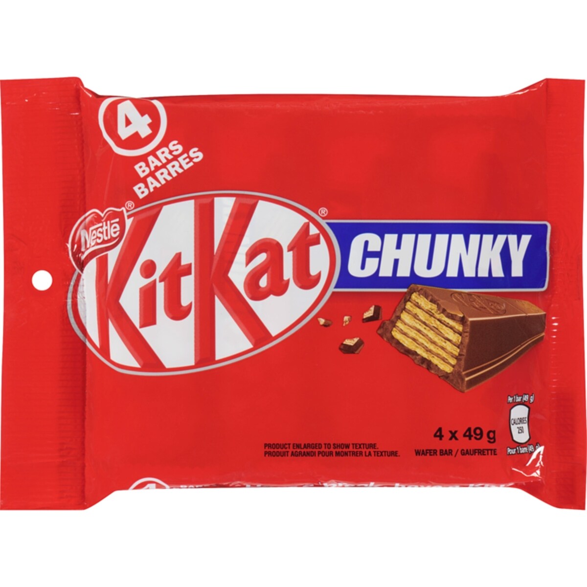 Emballage de gaufrettes chocolat au lait KitKat Chunky