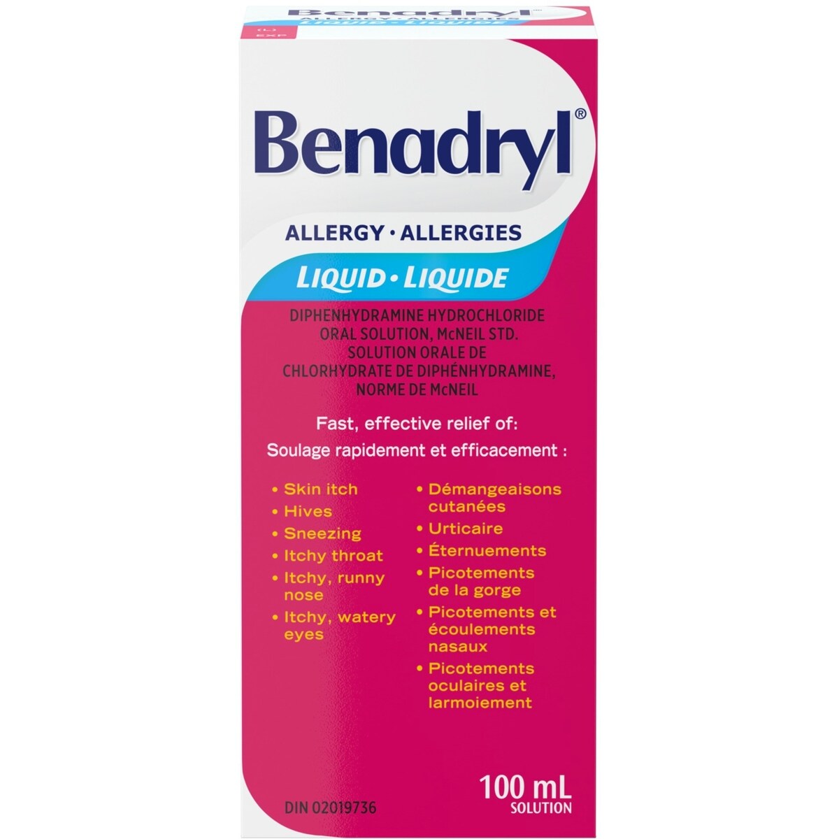 Médicament liquide contre les allergies