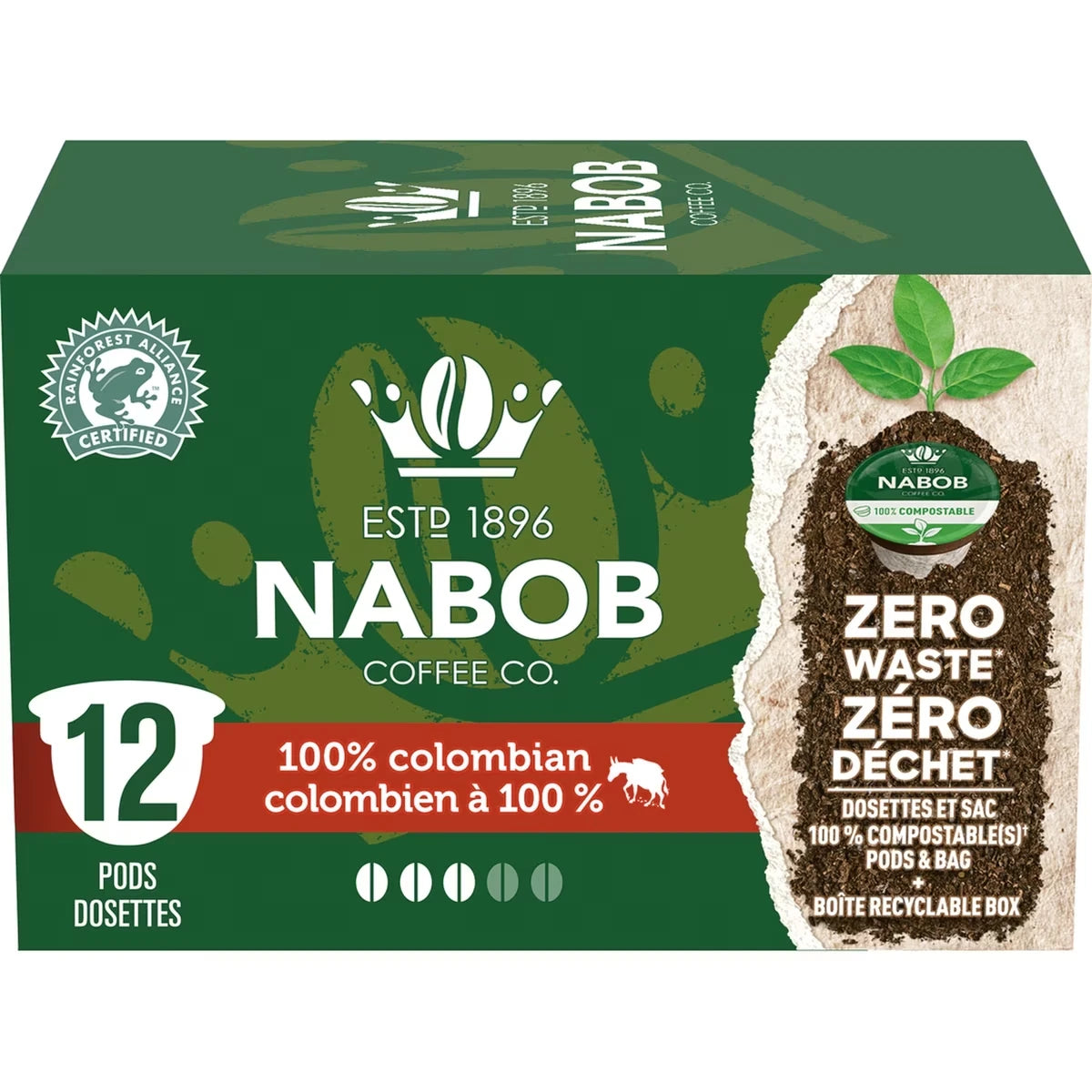 Dosettes de café colombien à 100 % entièrement compostables