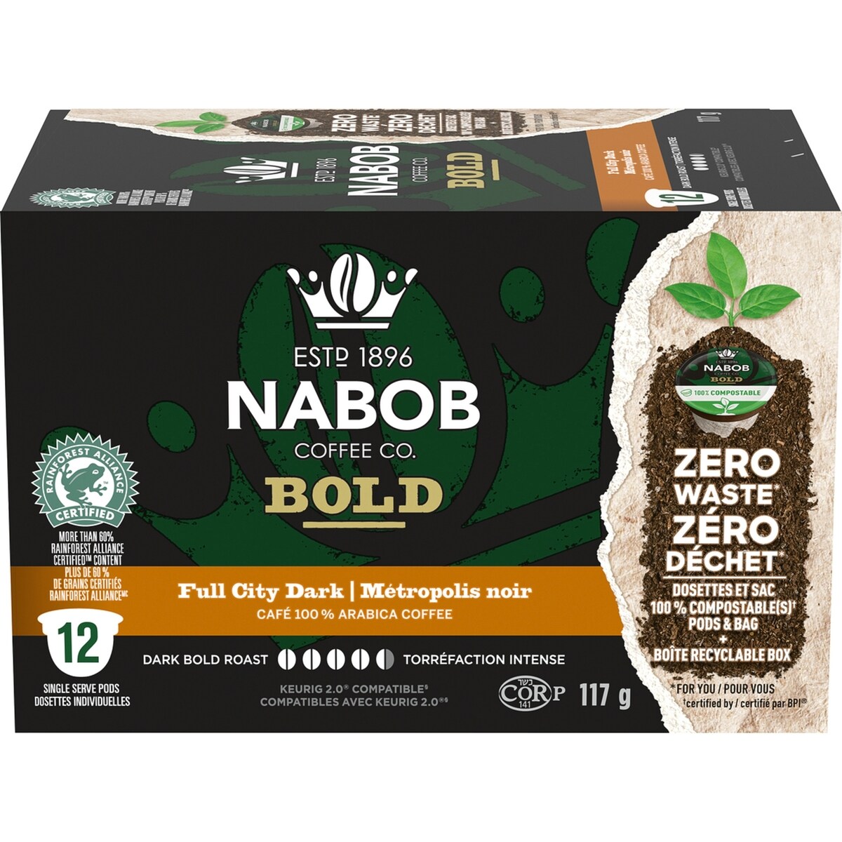 Dosettes de café Métropolis noir 100 % compostables