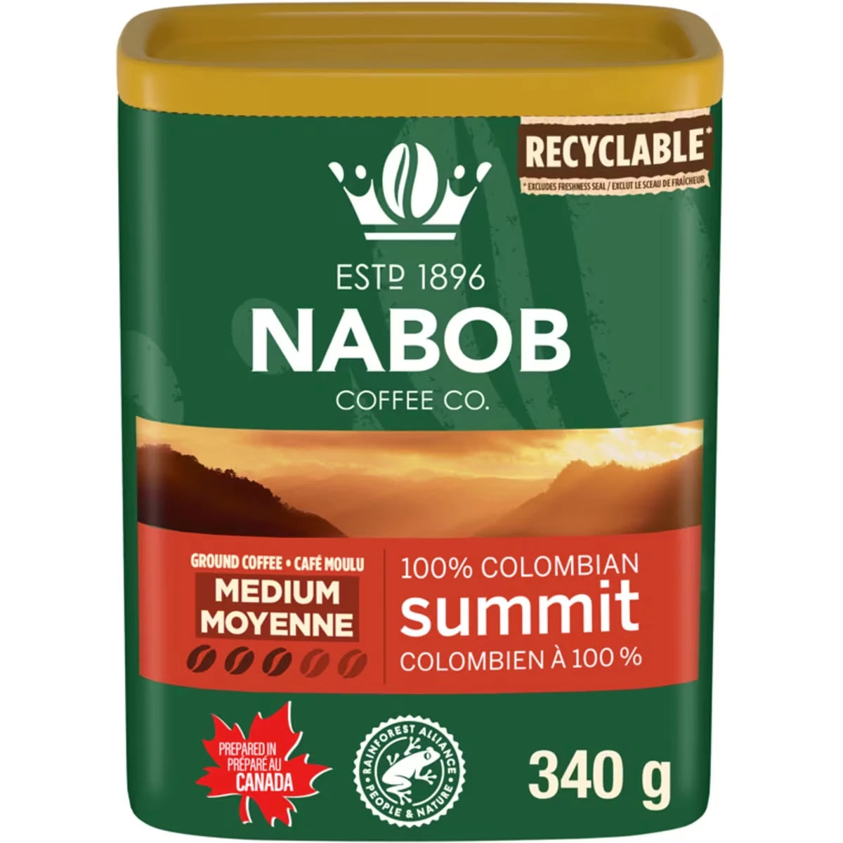 Café moulu colombien à 100 % torréfaction moyenne