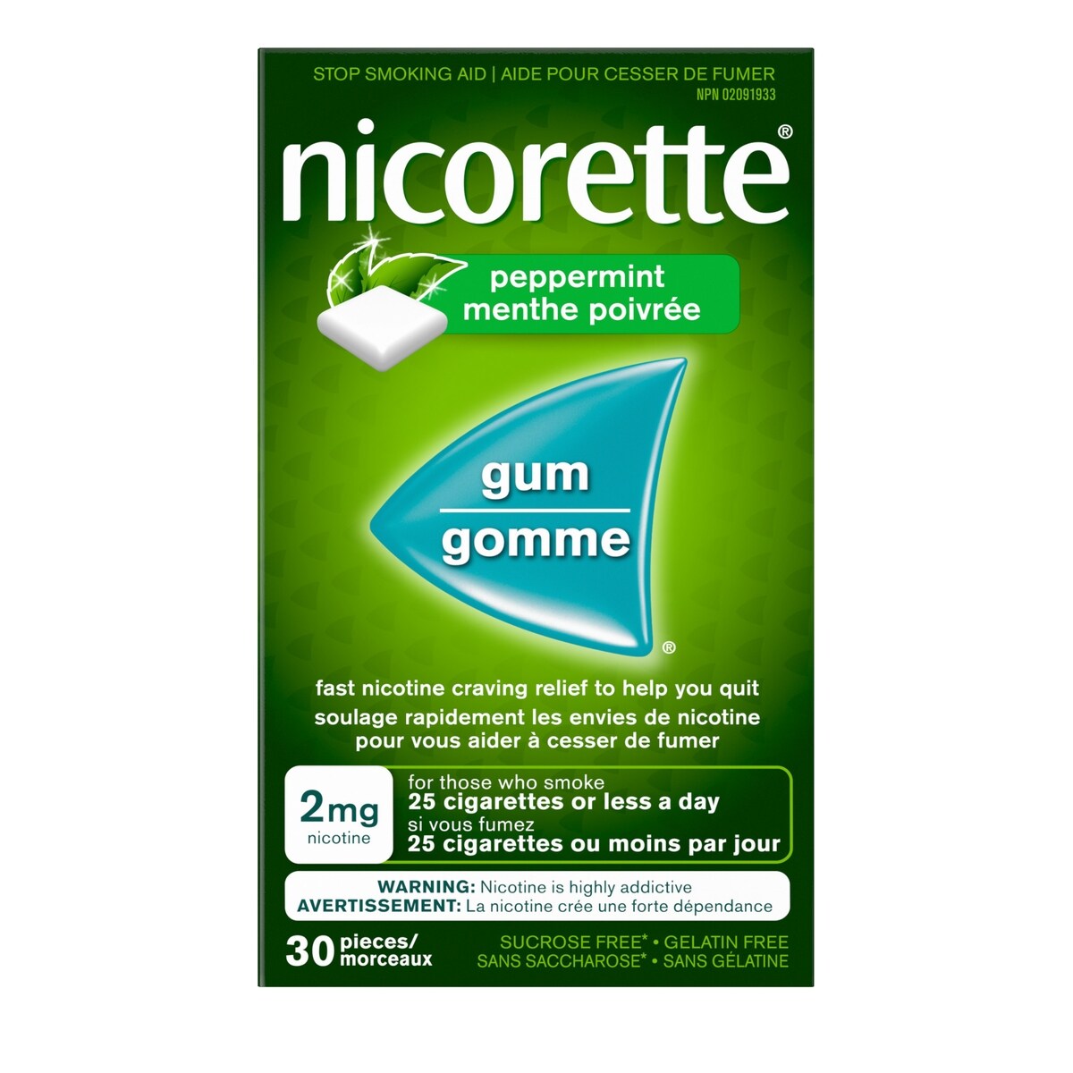 Gomme menthe ultra fraîche, 2 mg