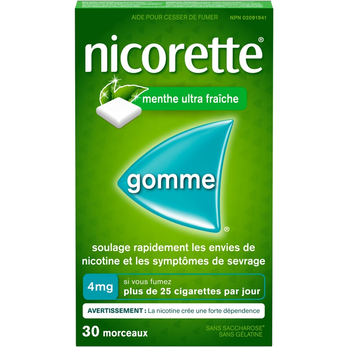 Gomme menthe ultra fraîche, 4 mg