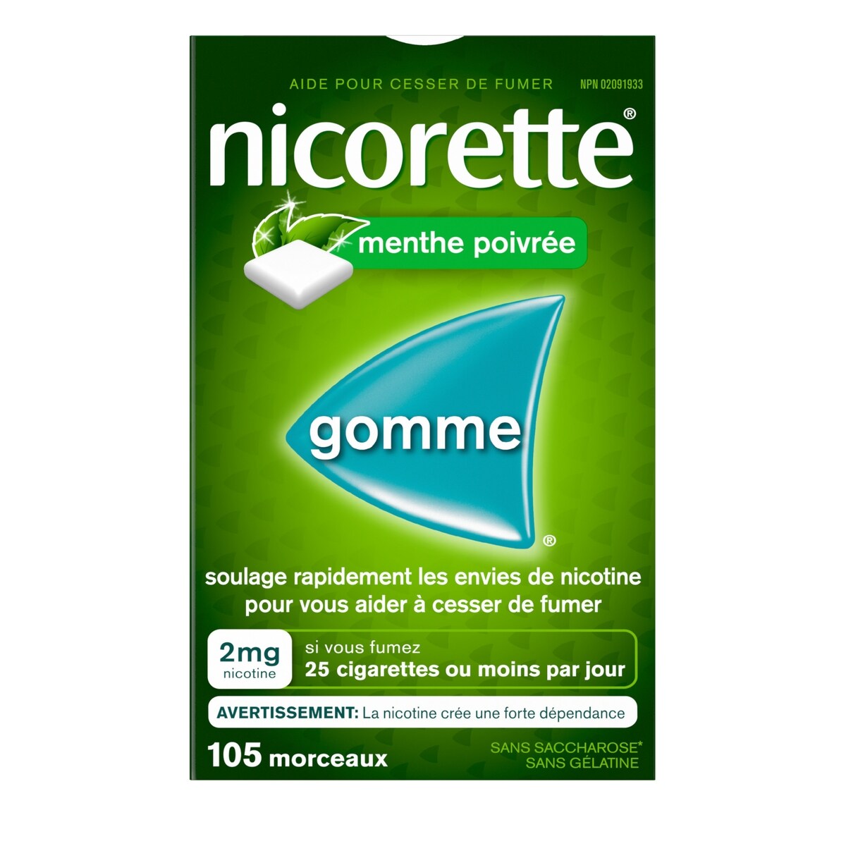 Gomme menthe ultra fraîche, 2 mg