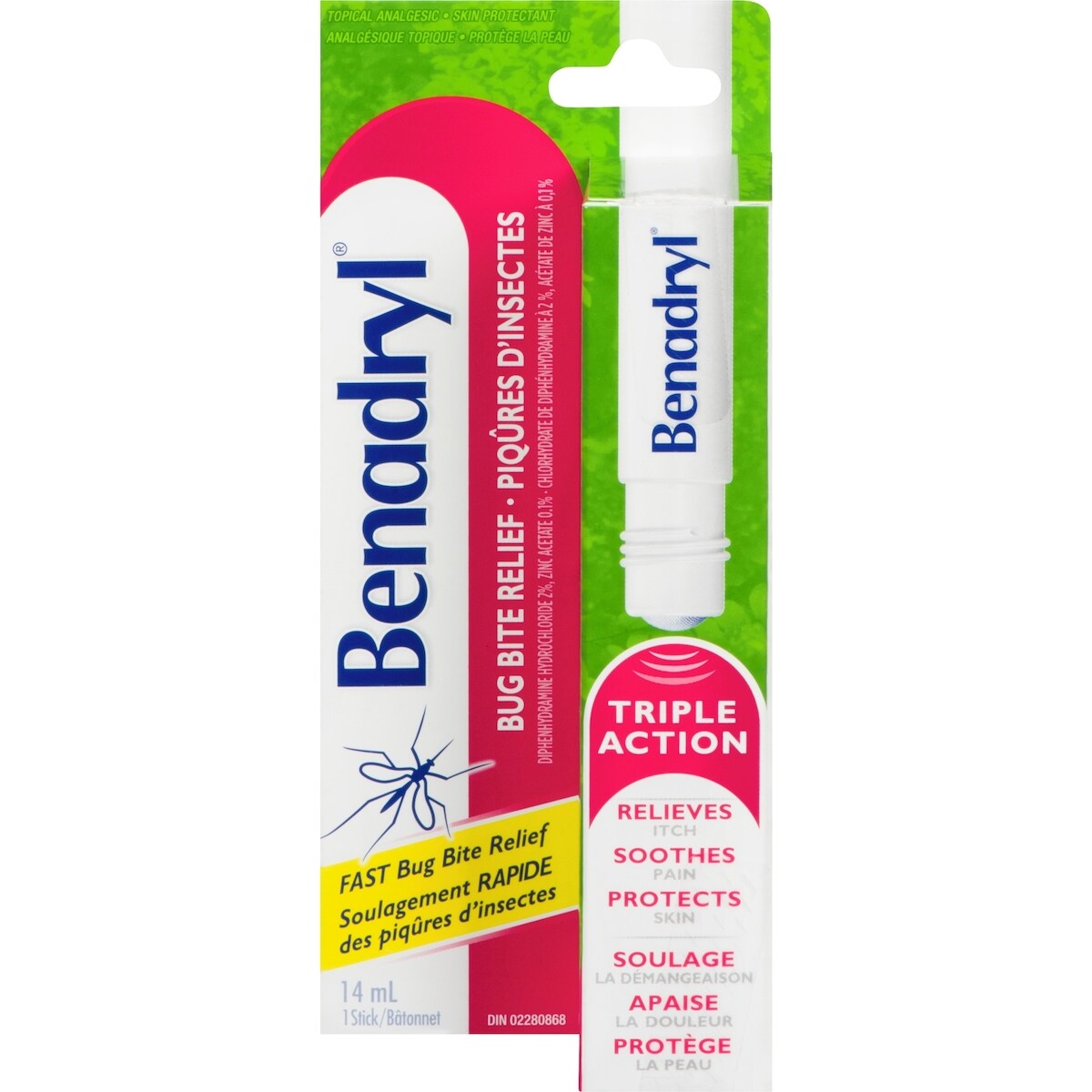 Bâtonnet pour la douleur et la démangeaison dues aux piqûres d'insectes 14 ml