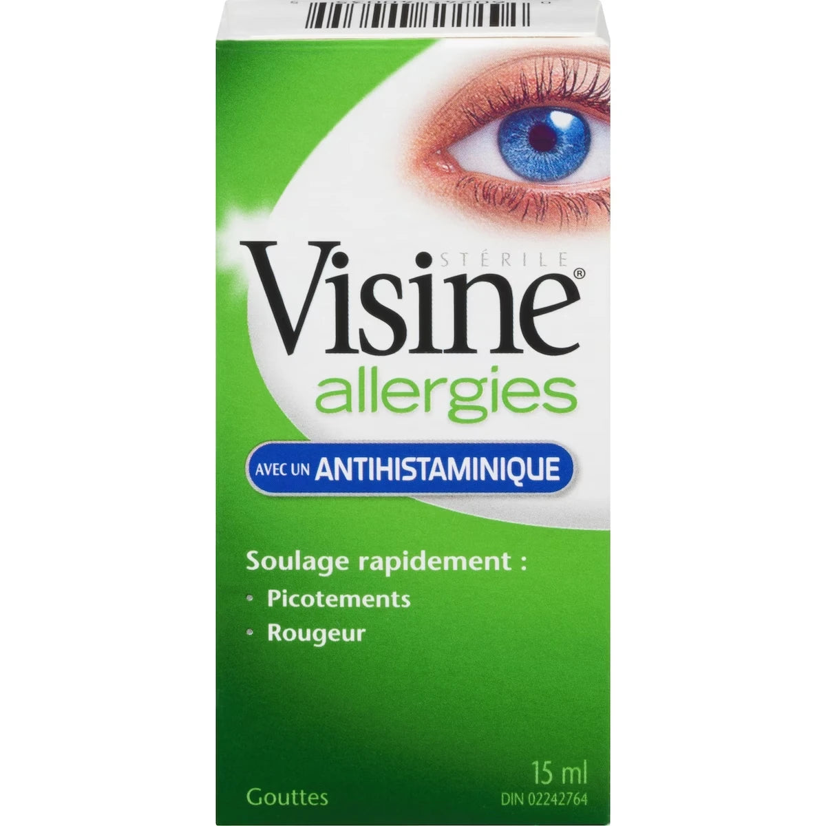 Plus, avec un antihistaminique, gouttes ophtalmiques pour les allergies