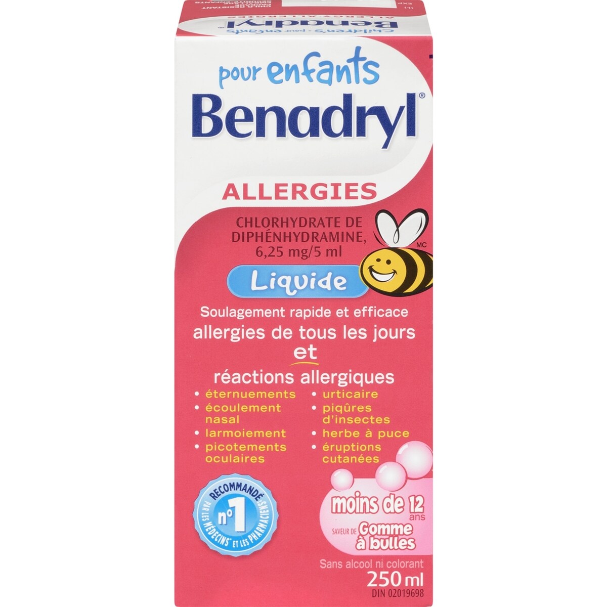 Médicament contre les allergies pour enfants, gomme à bulles
