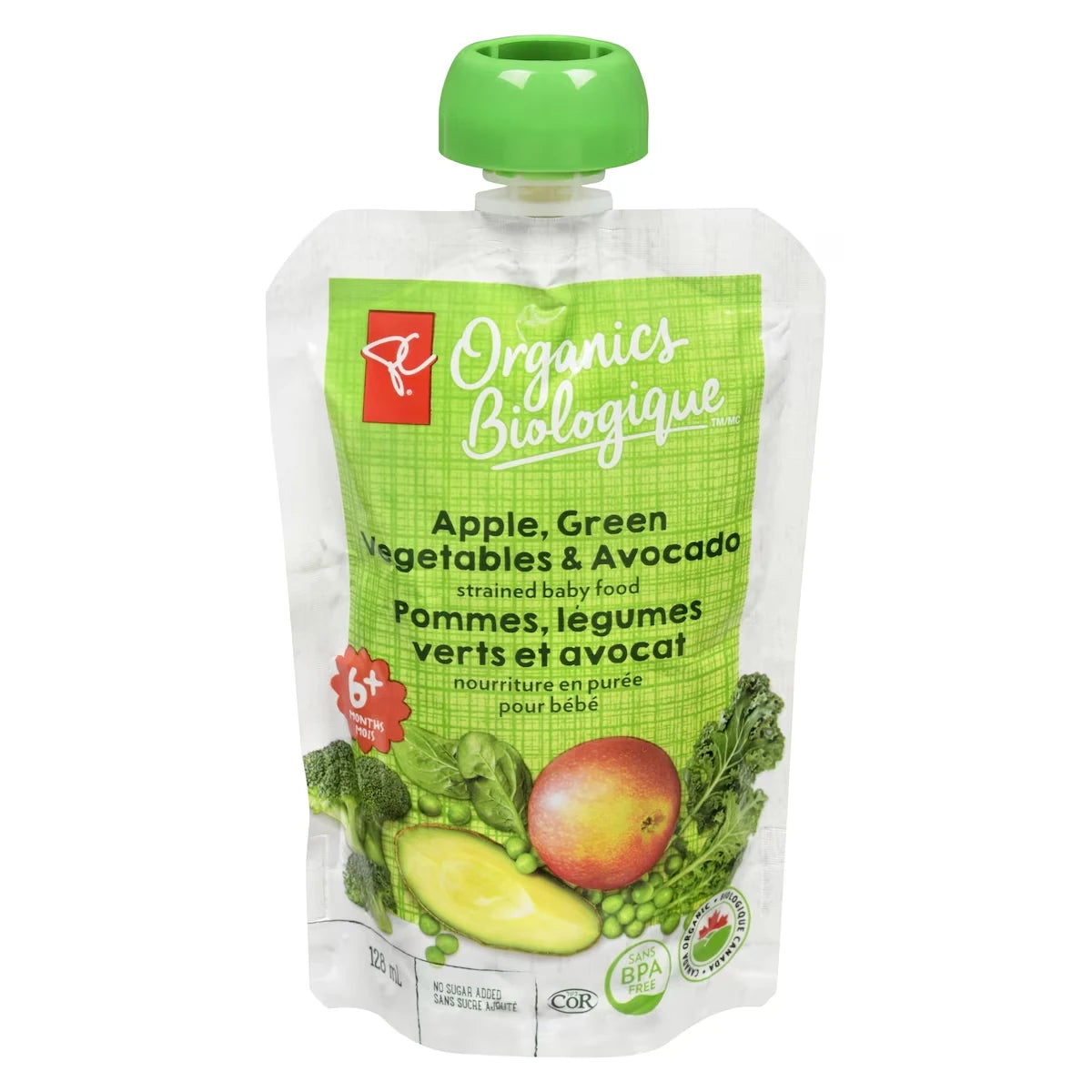 Pommes, legumes verts et avocat