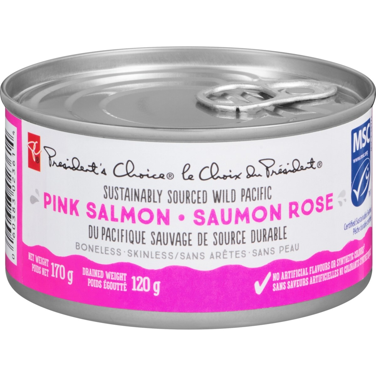 Saumon rose du Pacifique sauvage de source durable, sans arêtes et sans peau