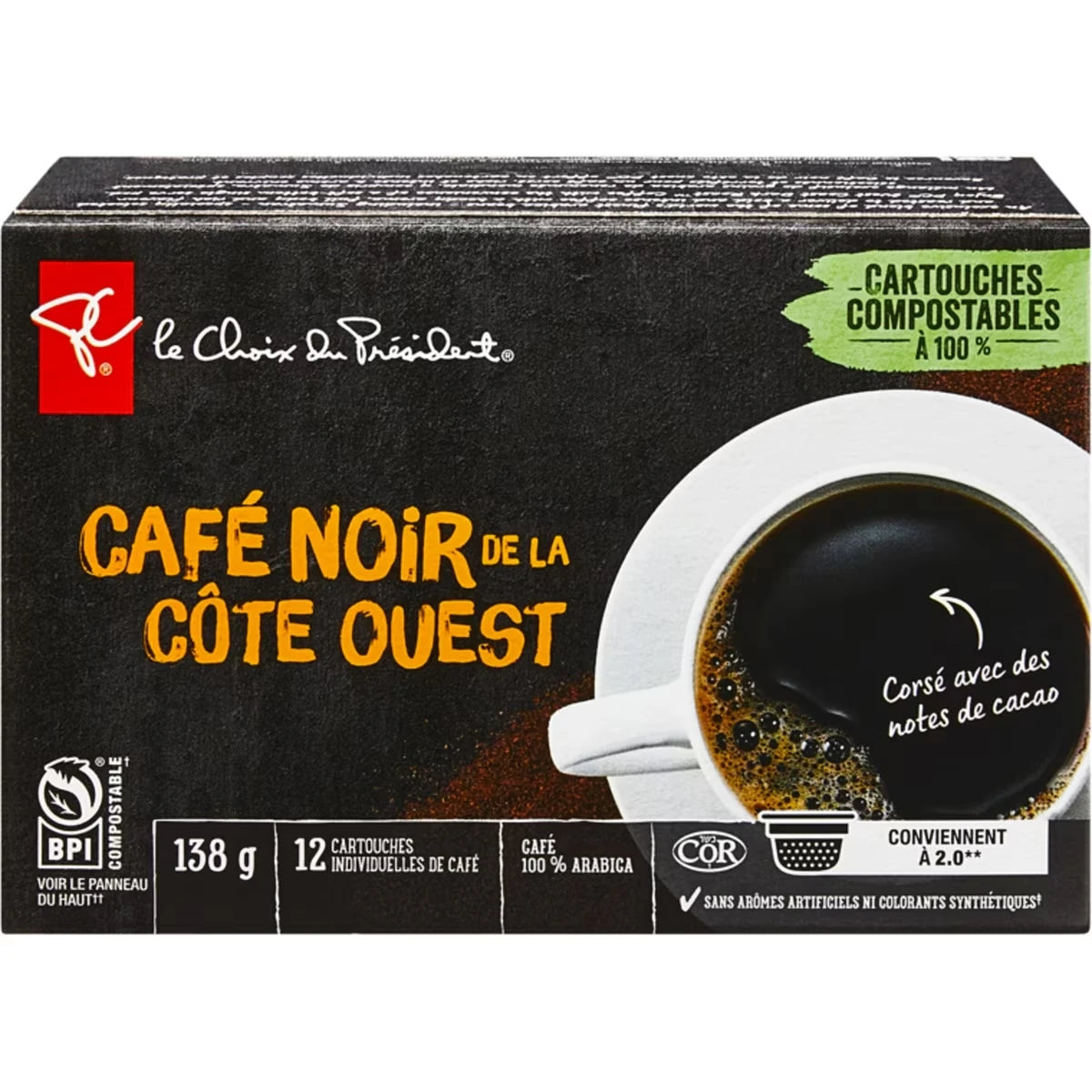 Cartouches individuelles de Café noir de la côte Ouest Gourmet
