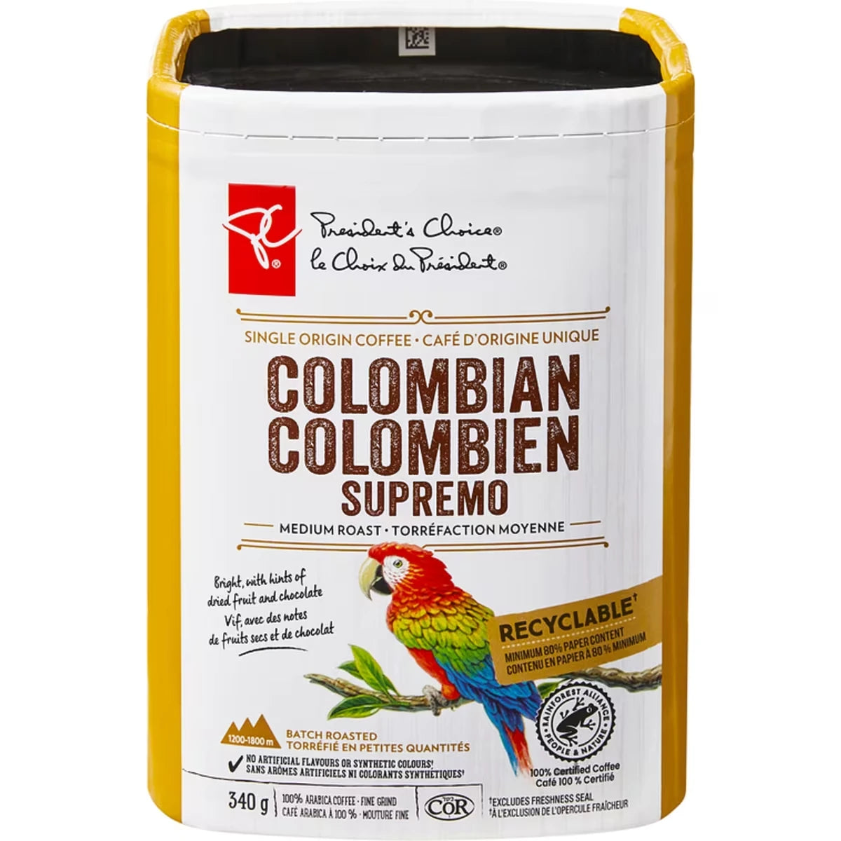 Café d'origine unique Colombien Supremo torréfaction moyenne mouture fine PC🅫