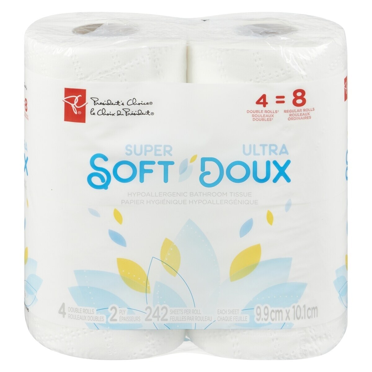 Papier hygiénique hypoallergénique ultra doux, lot de 4