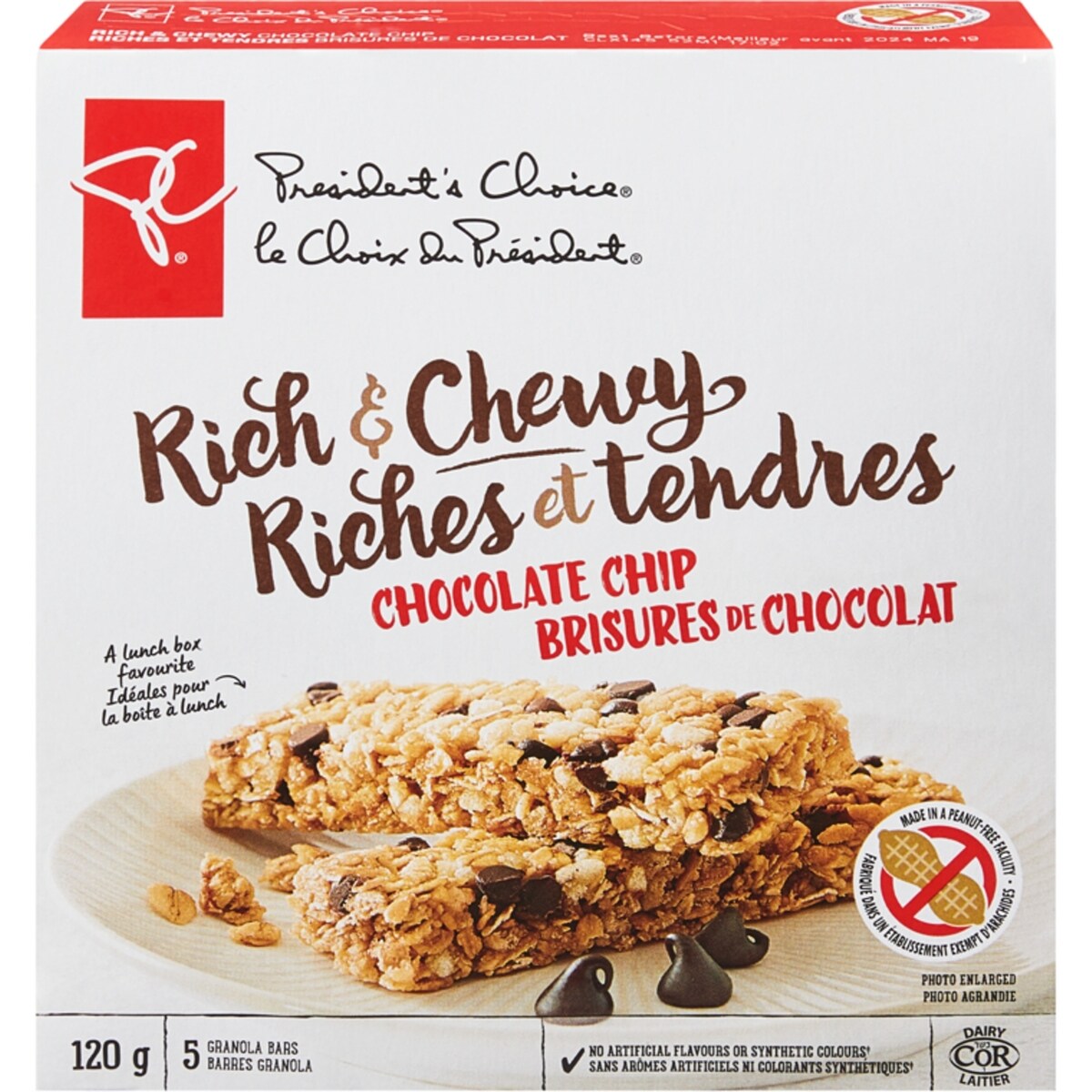 Barres granola riches et tendres aux brisures de chocolat