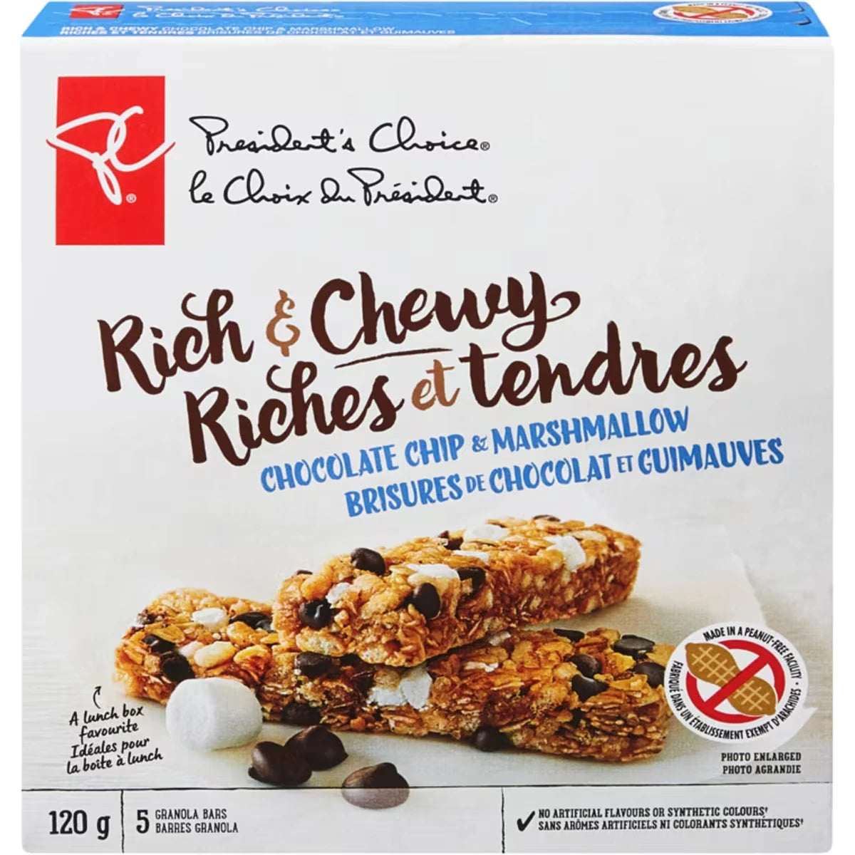 Barres granola tendres et riches aux brisures de chocolat et guimauves