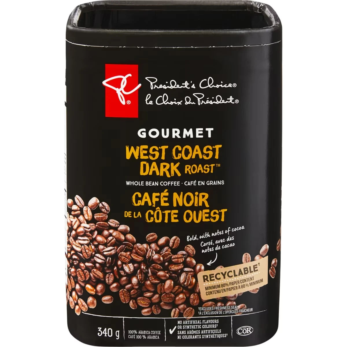 Café en grains Café noir de la Côte Ouest Gourmet