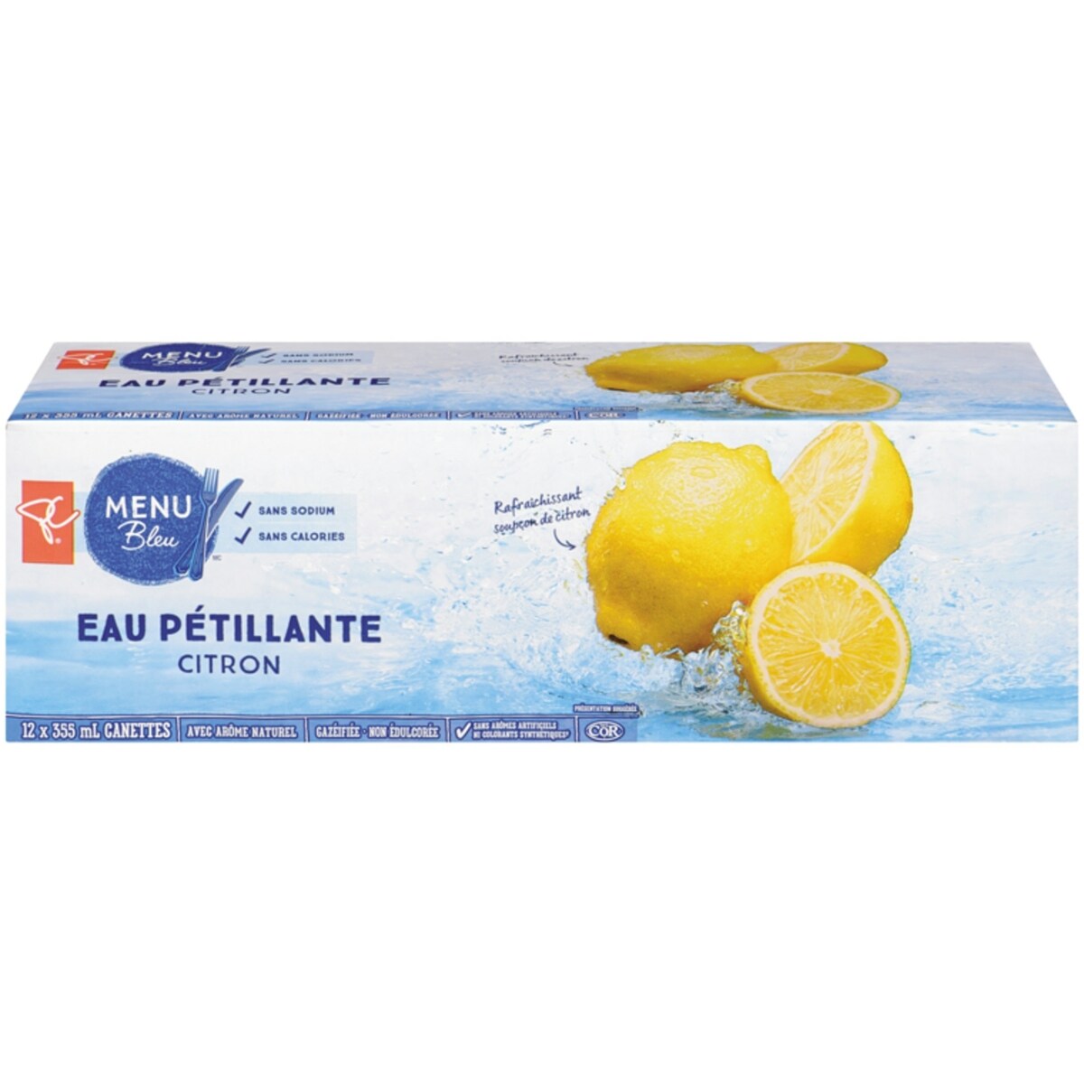 Eau pétillante, citron (canettes)