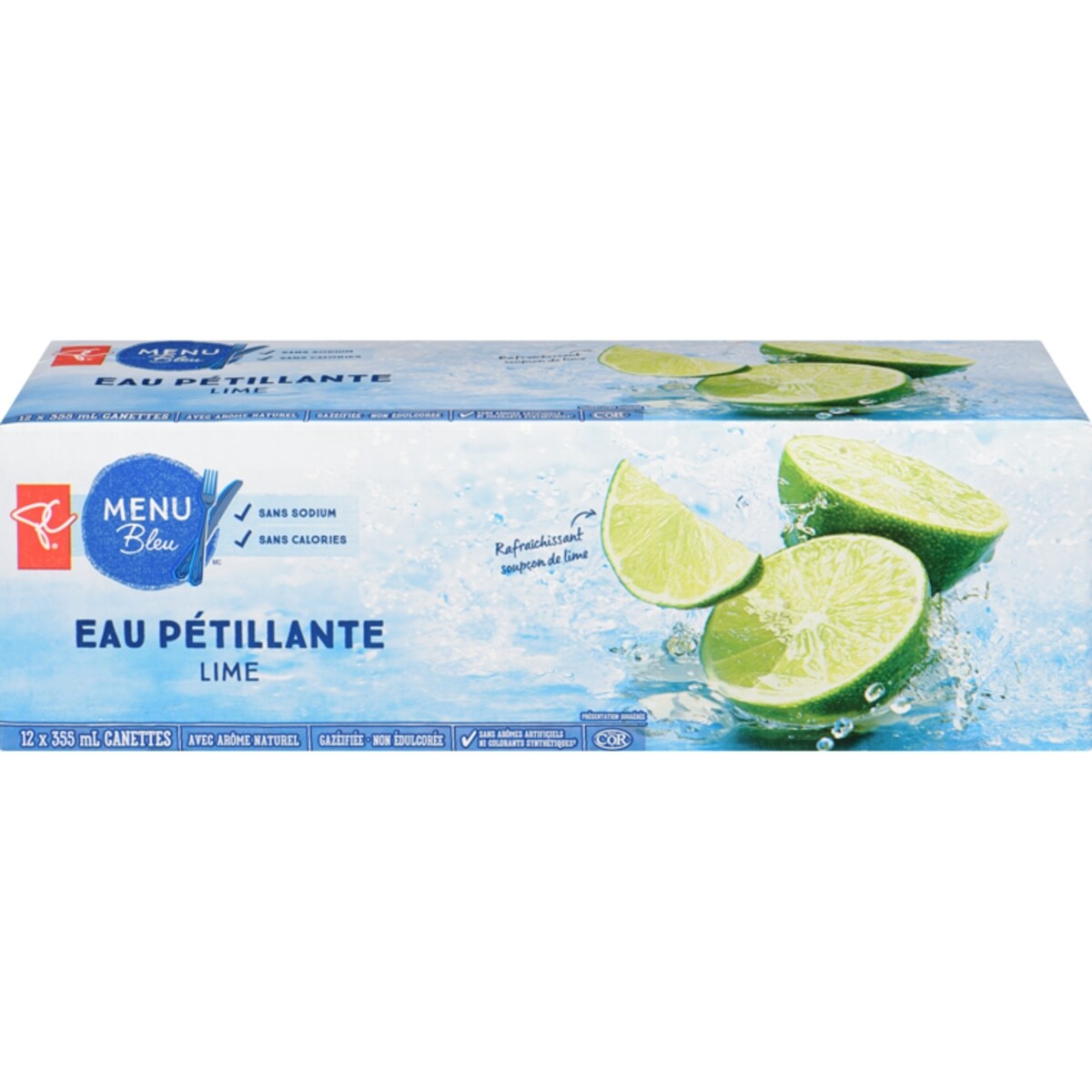 Eau pétillante, lime (canette)