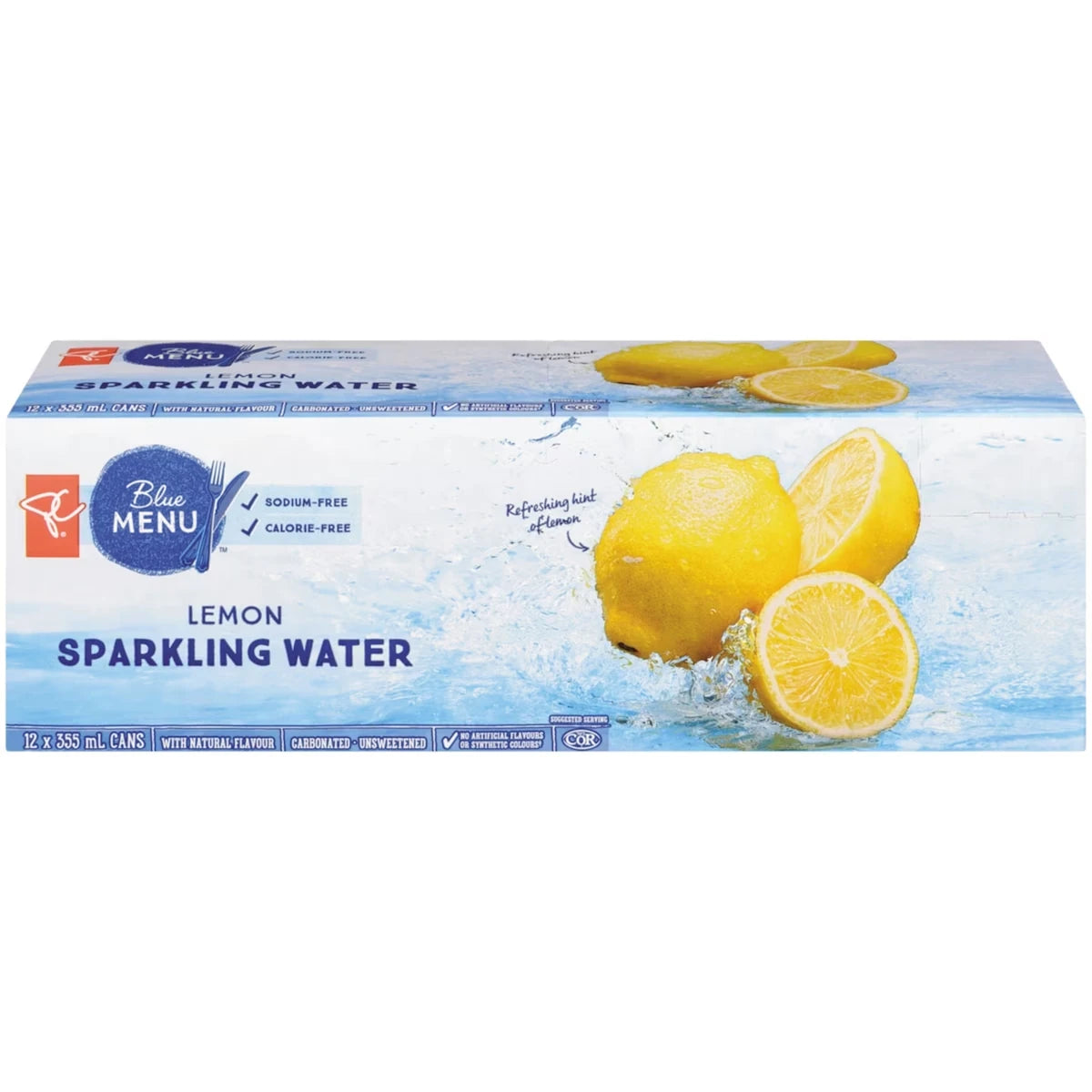Eau pétillante au citron, paquet de 12