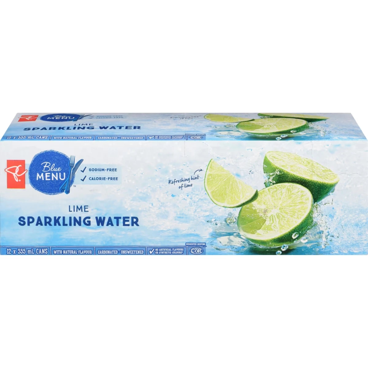 Eau pétillante à la lime, paquet de 12