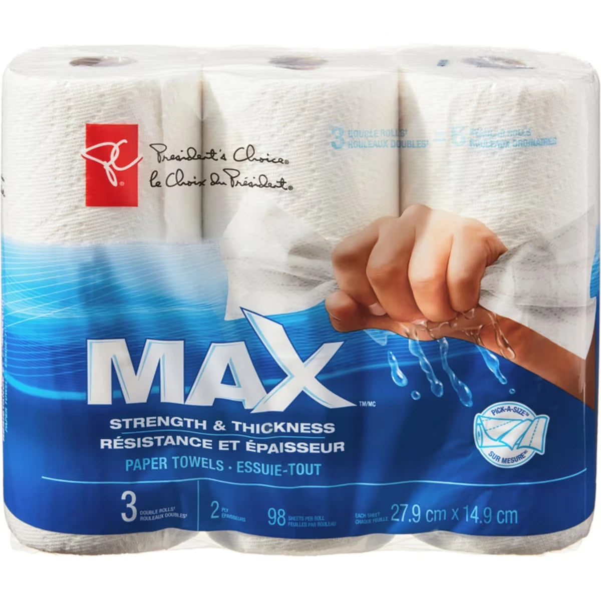 Essuie-tout Max résistance et épaisseur 3=6 rouleaux