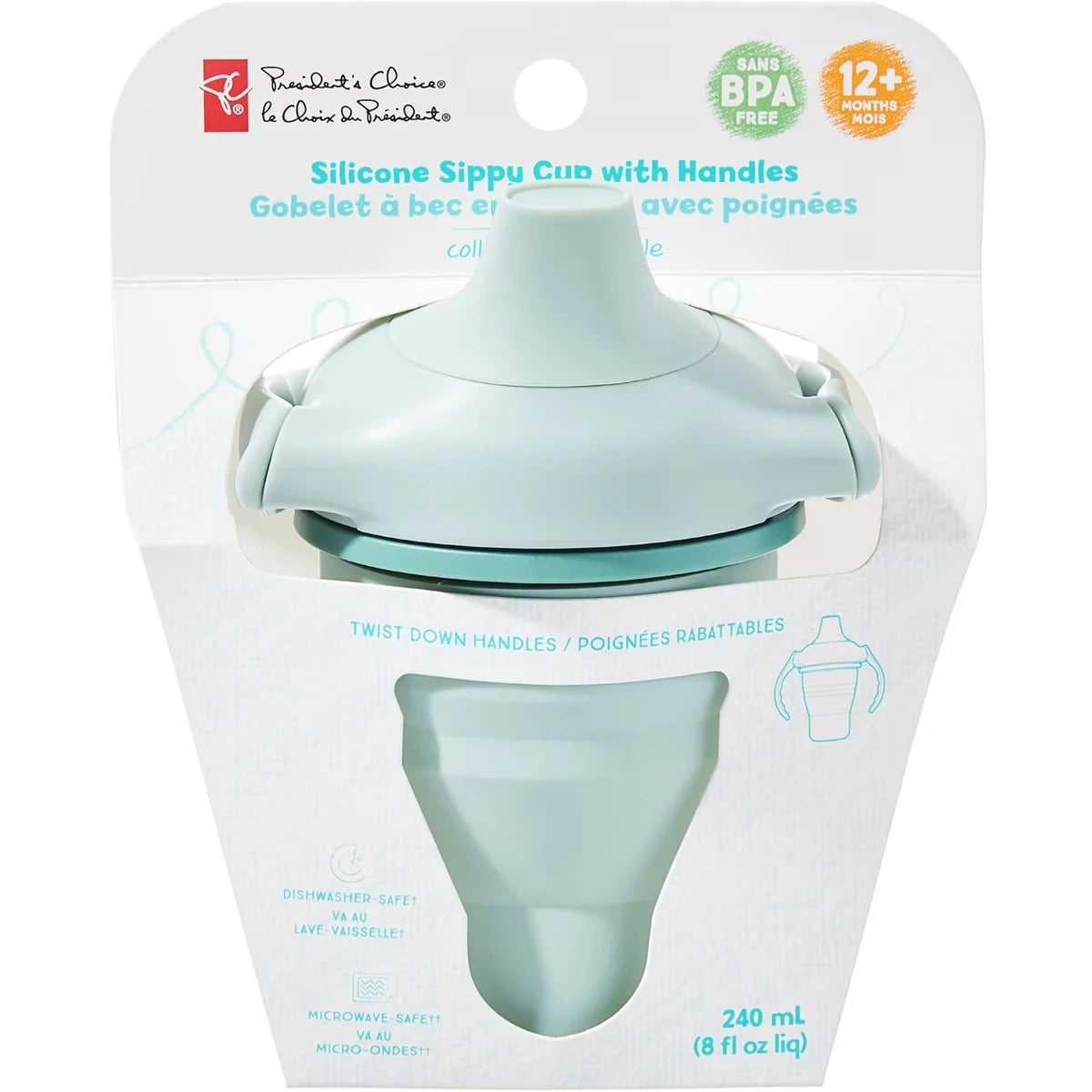 Gobelet à bec en silicone avec poignées