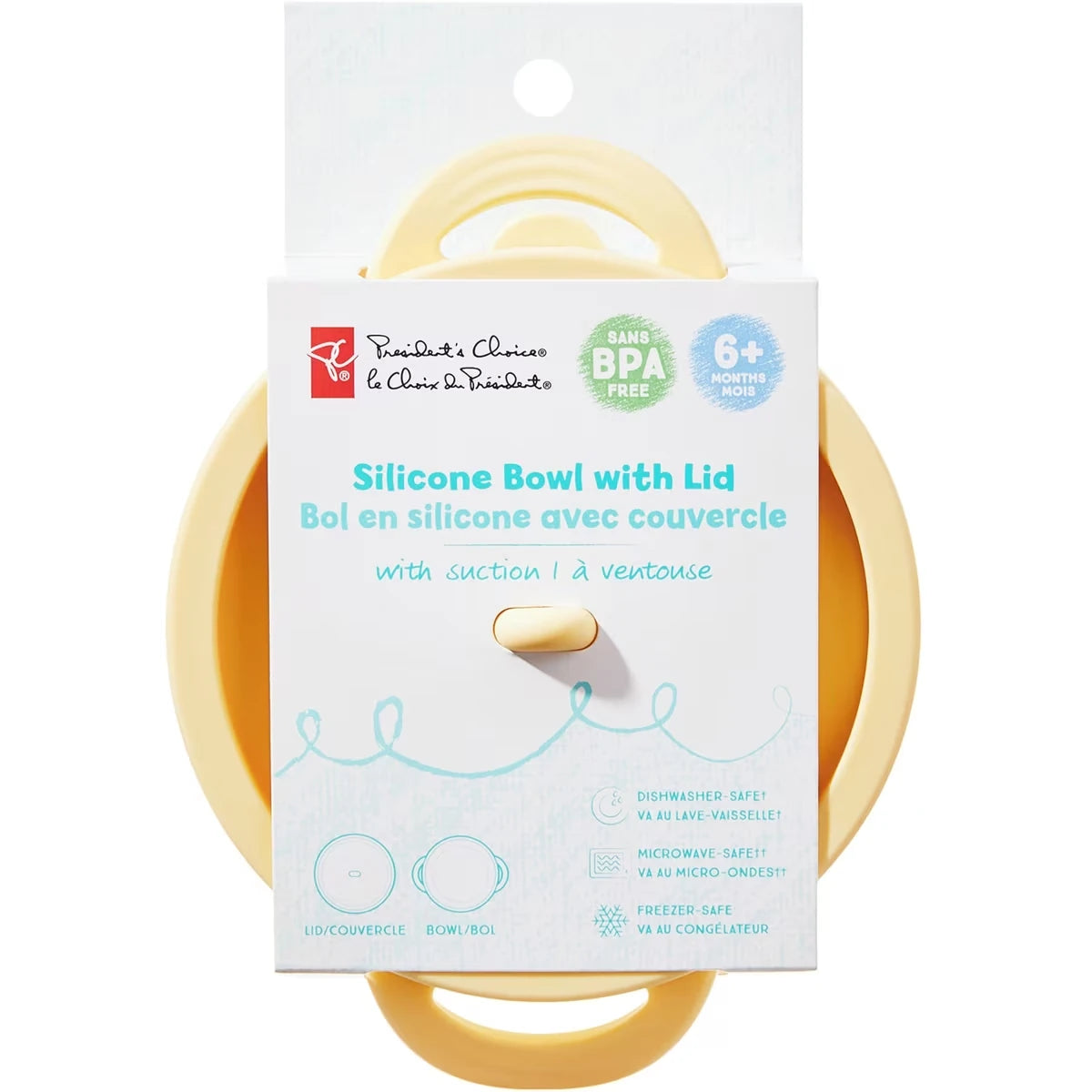 Bol en silicone avec couvercle à ventouse