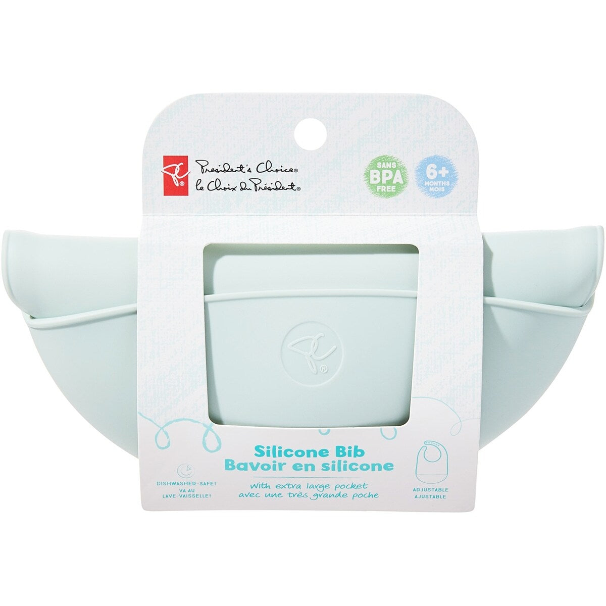 Bavoir en silicone avec une très grande poche