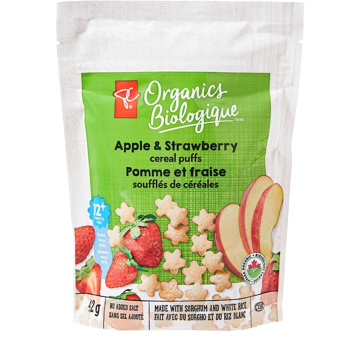 Pomme et fraise soufflés de céréales