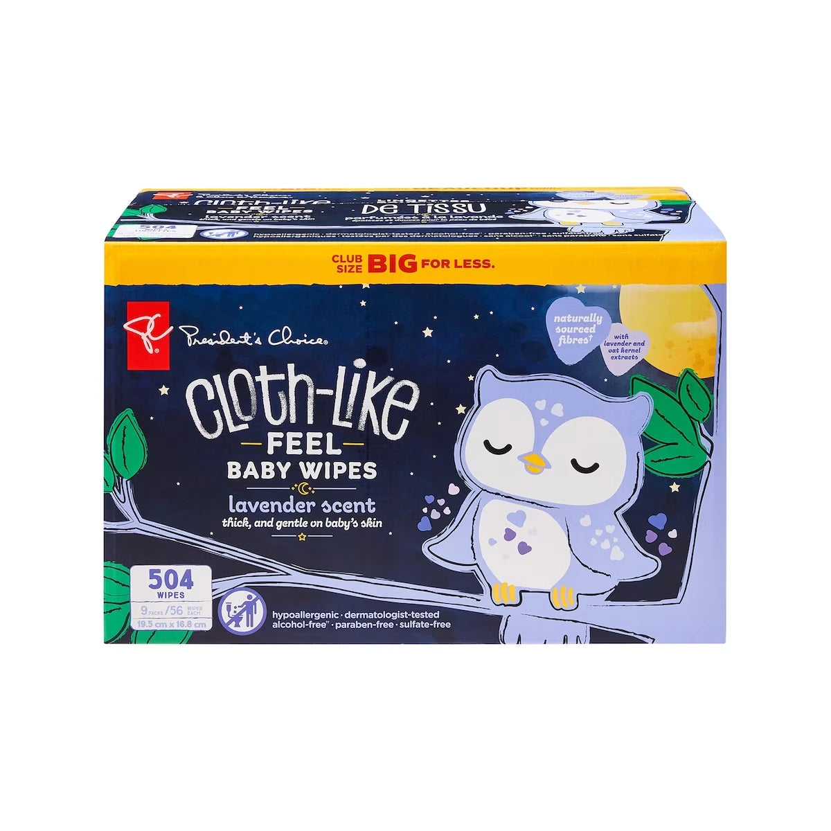 Lingettes pour bébé sensation de tissu parfumées à la lavande