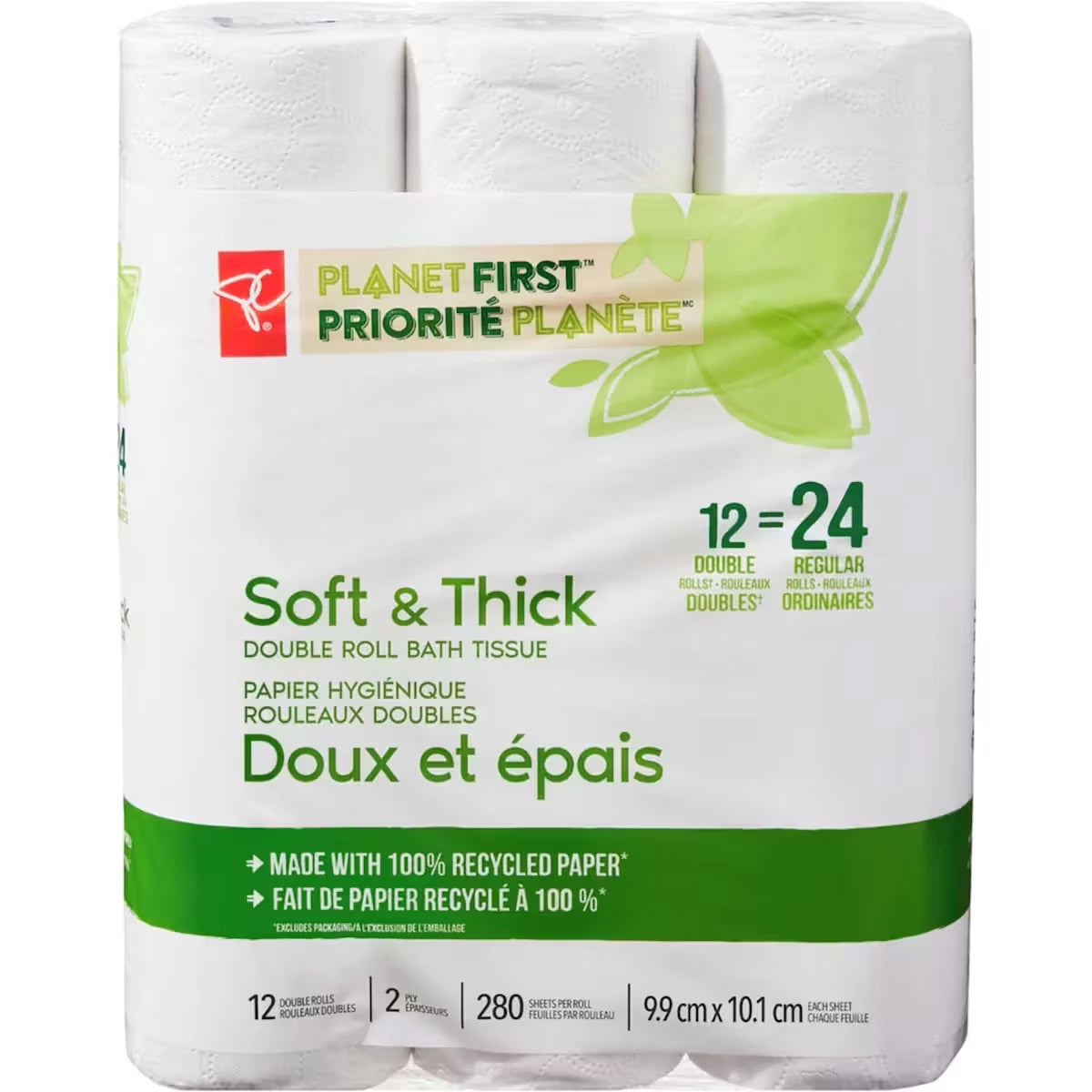 Papier hygiénique rouleaux doubles doux et épais 2 épaisseurs