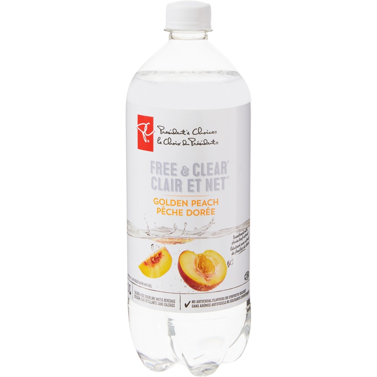 Eau pétillante Clair et net, pêche dorée