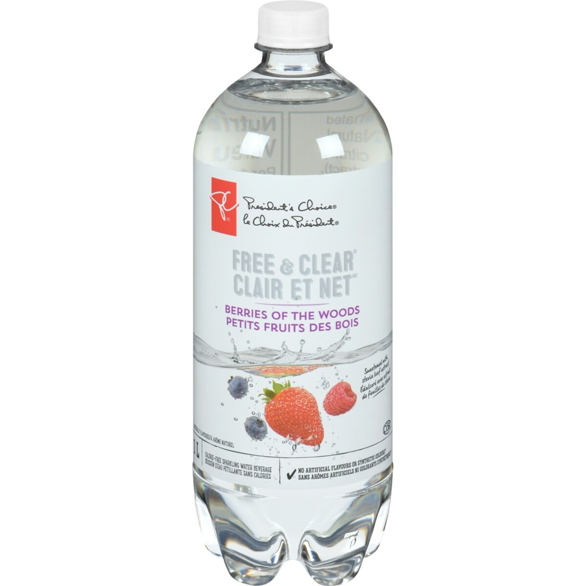 Boisson d'eau pétillante sans calories petits fruits des bois