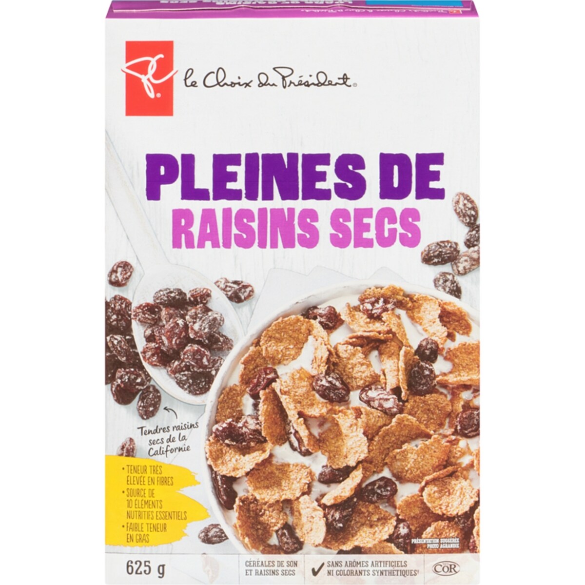 Céréales de son et raisins secs Pleines de raisins secs