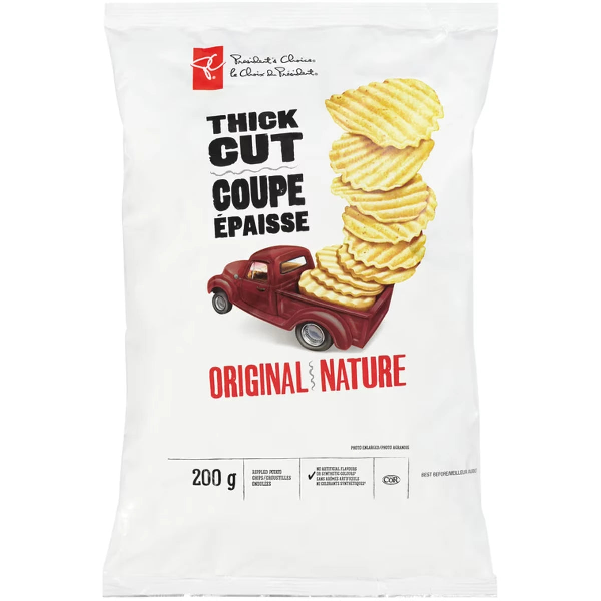 Croustilles ondulées nature, coupe épaisse