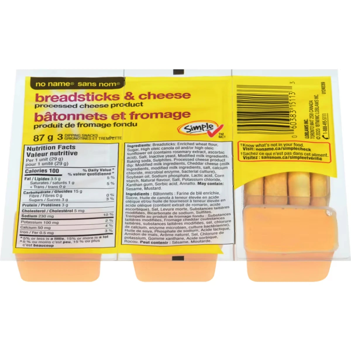 Bâtonnets et produit de fromage fondu