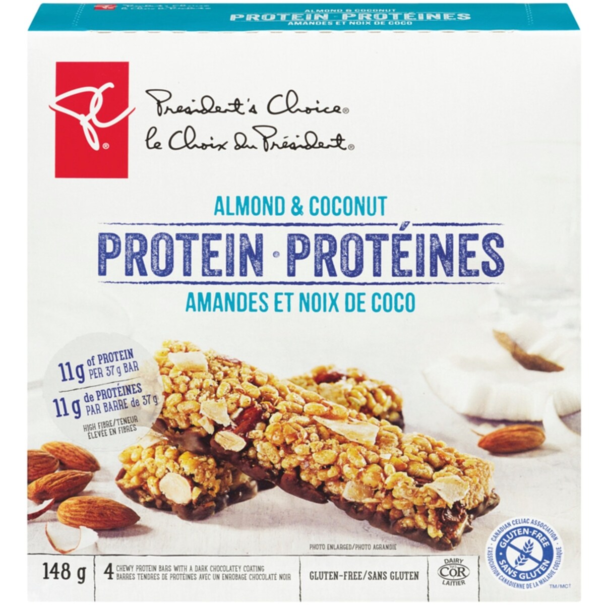 Barres granola de protéines, amandes et noix de coco